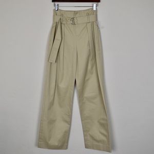 SOLD FRAME Khaki High Rise Belted Wide Leg Pant